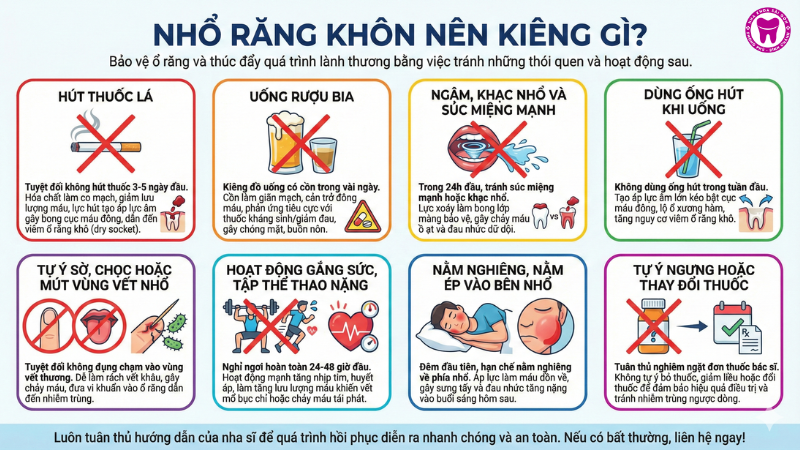 Nhổ răng khôn nên kiêng gì? Nhổ răng khôn nên kiêng gì?