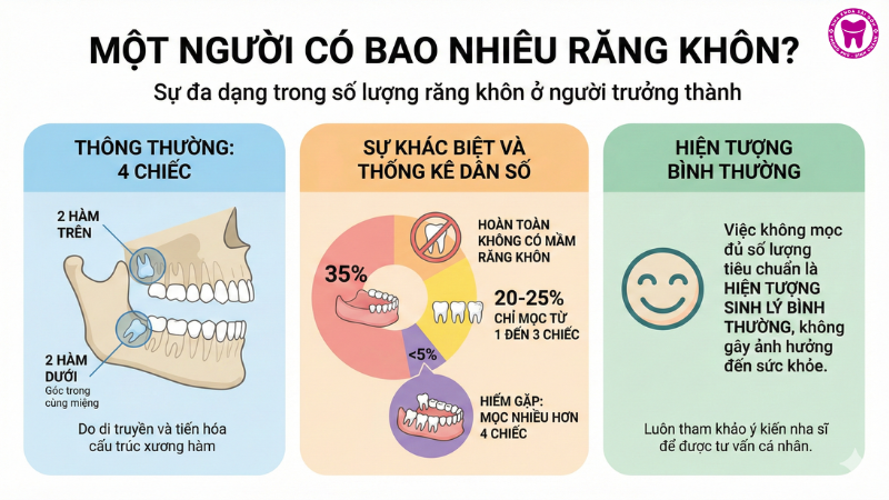 Một người có bao nhiêu răng khôn? Một người có bao nhiêu răng khôn?