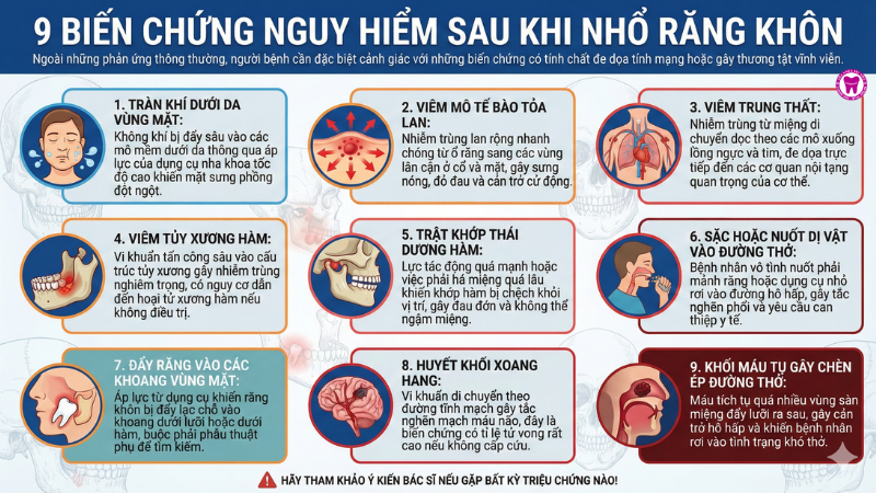 9 biến chứng nguy hiểm sau khi nhổ răng khôn 9 biến chứng nguy hiểm sau khi nhổ răng khôn