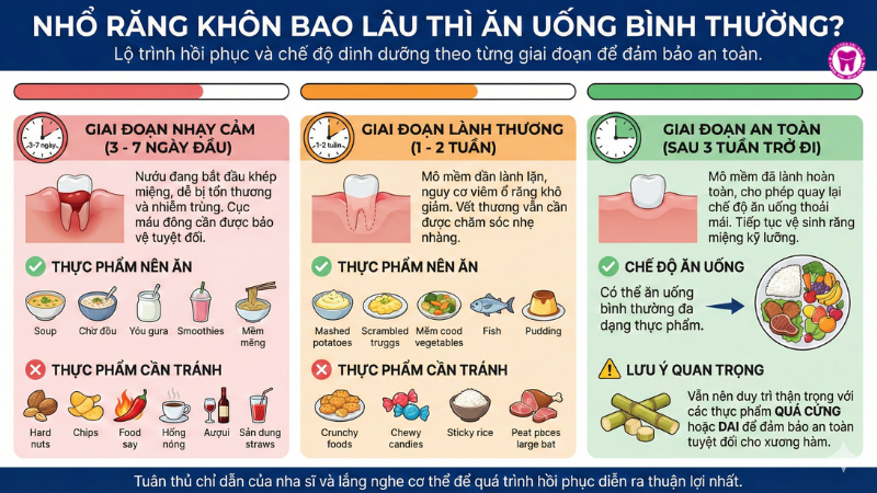 Nhổ răng khôn bao lâu thì ăn uống bình thường? Nhổ răng khôn bao lâu thì ăn uống bình thường?