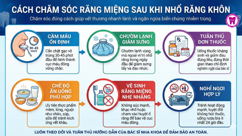 Cách chăm sóc răng miệng sau khi nhổ răng khôn? Cách chăm sóc răng miệng sau khi nhổ răng khôn?