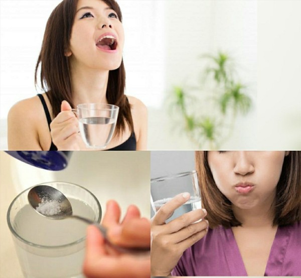 Súc miệng với nước muối ấm