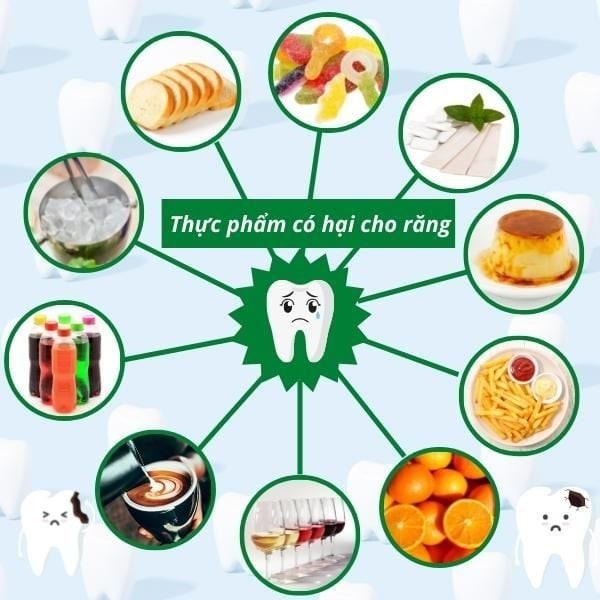 Một số loại thực phẩm có thể gây hại cho răng và tủy răng