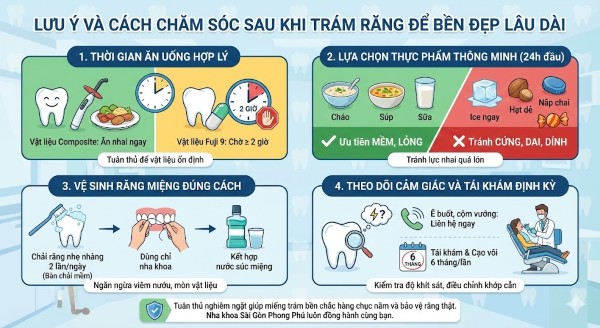 Lưu ý và cách chăm sóc sau khi trám răng để bền đẹp lâu dài Lưu ý và cách chăm sóc sau khi trám răng để bền đẹp lâu dài