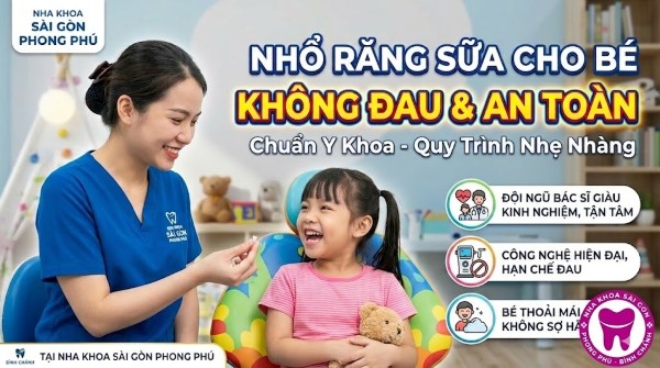 Cách nhổ răng sữa cho bé tại nhà an toàn, không đau, ít chảy máu 5 Nha khoa Sài Gòn Phong Phú nổi bật với dịch vụ nhổ răng sữa cho bé