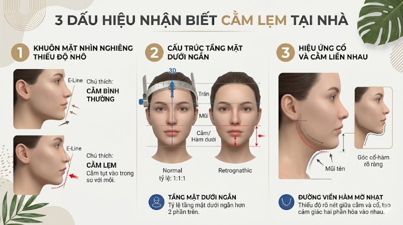 Cằm lẹm là gì? Nguyên nhân, dấu hiệu và cách khắc phục hiệu quả 2 3 Dấu hiệu nhận biết cằm lẹm dễ thấy nhất