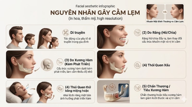 Cằm lẹm là gì? Nguyên nhân, dấu hiệu và cách khắc phục hiệu quả 3 Những nguyên nhân gây ra tình trạng cằm lẹm
