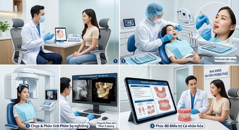 Cằm lẹm là gì? Nguyên nhân, dấu hiệu và cách khắc phục hiệu quả 4 Quy trình chẩn đoán chuyên sâu tại Nha khoa Sài Gòn Phong Phú
