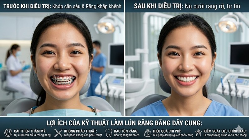 Đánh lún răng bằng dây cung là gì? Ưu điểm & Quy trình thực hiện 3 Ưu điểm vượt trội của phương pháp đánh lún bằng dây cung