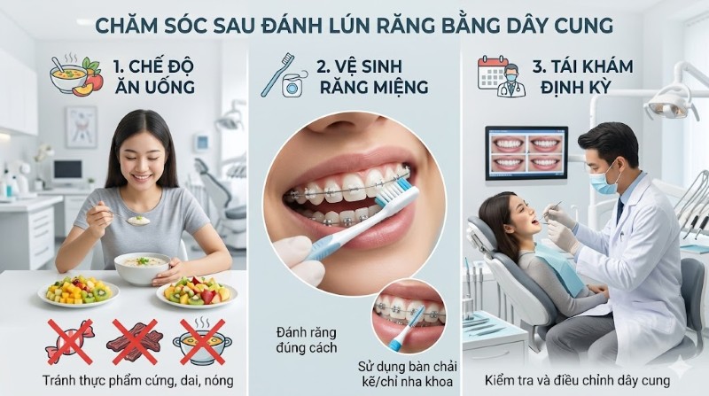 Đánh lún răng bằng dây cung là gì? Ưu điểm & Quy trình thực hiện 5 Những lưu ý quan trọng và cách chăm sóc sau khi thực hiện đánh lún răng bằng dây cung