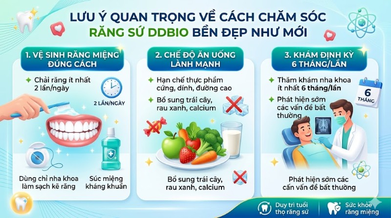 Răng toàn sứ DDBio là gì? Ưu điểm, bảng giá và lưu ý quan trọng 5 Những lưu ý quan trọng khi chăm sóc răng sứ DDBio