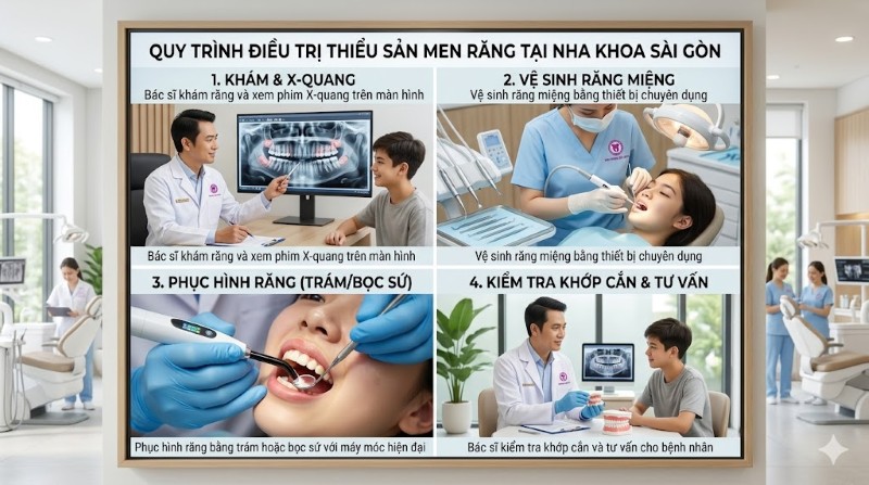 Thiểu sản men răng: Nguyên nhân, dấu hiệu và cách điều trị 11 Quy trình 4 bước điều trị thiểu sản men răng tại Nha khoa Sài Gòn Phong Phú