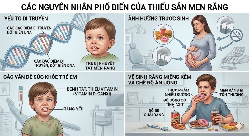 Thiểu sản men răng: Nguyên nhân, dấu hiệu và cách điều trị 5 Các nguyên nhân dẫn đến tình trạng thiểu sản men răng