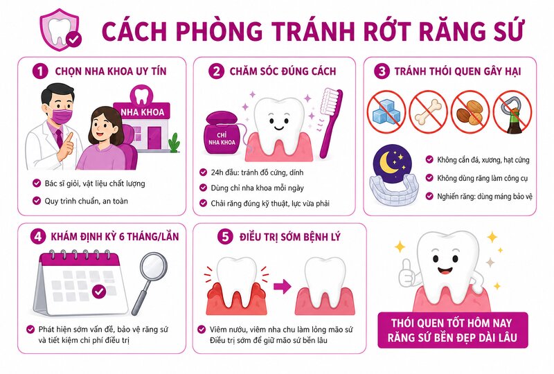 Các cách để phòng tránh bị rớt răng sứ Các cách để phòng tránh bị rớt răng sứ