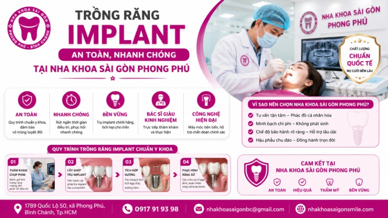Nha khoa Sài Gòn Phong Phú - Đơn vị cấy ghép implant an toàn uy tín tại Bình Chánh Nha khoa Sài Gòn Phong Phú - Đơn vị cấy ghép implant an toàn uy tín tại Bình Chánh